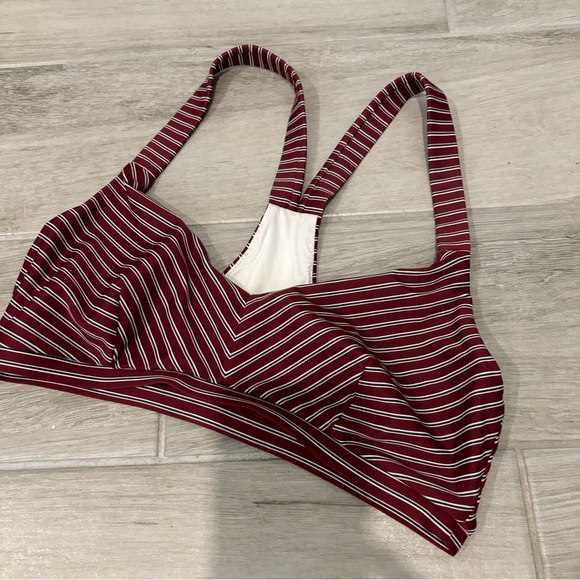 The Upside Burgundy striped bikini top size 6 - Picture 3 of 4